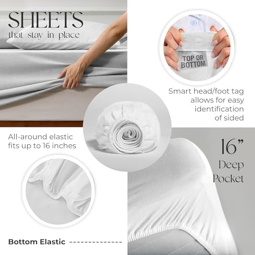 Organic Cotton Twin XL Sheets - Lightweight Breathable Deep Pockets