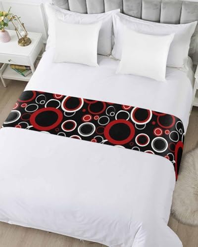 Sabolny Red Black Bed Runner Scarf Full Queen