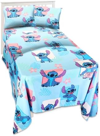 Disney Stitch Twin Bedding Set for Toddlers with Sheets and Pillowcase