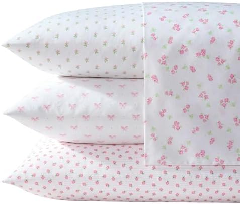 Laura Ashley Kids Sheet Set with Bows Pink Twin XL