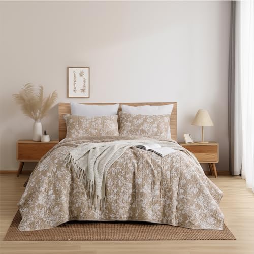 SHALALA Floral Quilt Set Queen Size Reversible