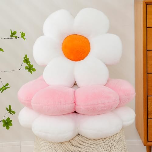 Cute Daisy Shaped Throw Pillow - White Yellow 1574 Inch