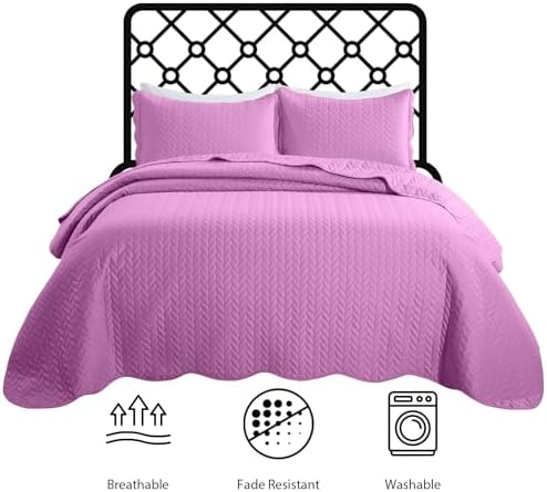 IR Imperial Rooms Queen Quilt Bedding Set Purple 90x96