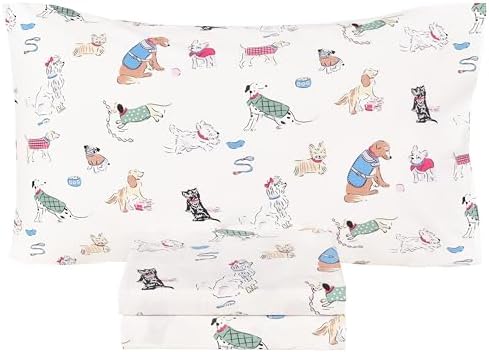 Scientific Sleep 3-Piece Cotton Bed Sheet Set for Kids and Dogs
