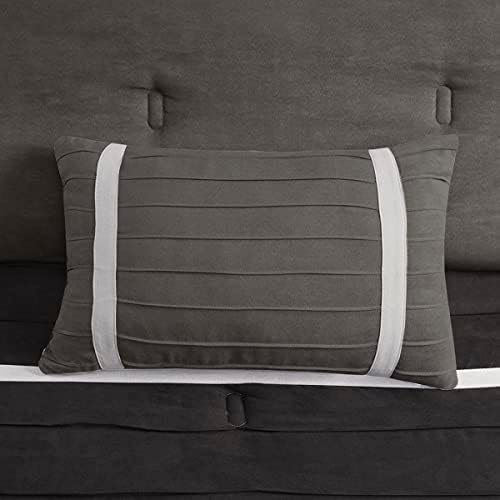 Madison Park Palmer Comforter Set - Faux Suede Black Queen 7 Piece