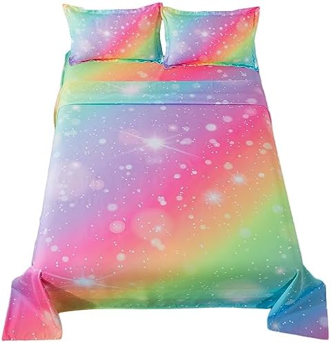 ADASMILE A S Rainbow Fitted Bed Sheet Set for Kids 1