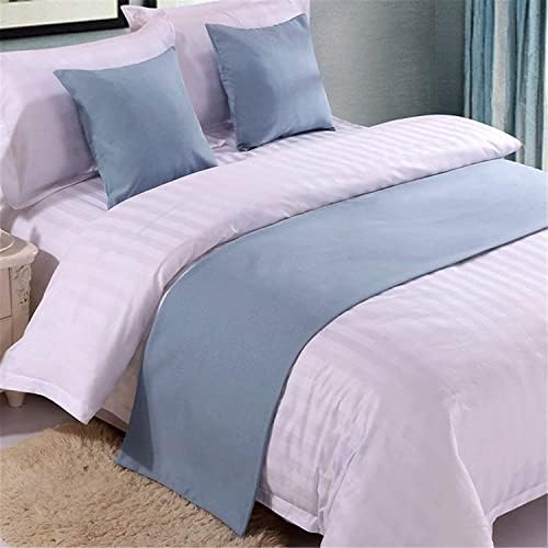 Tophacker Sky Blue Bed Runner Scarf Cotton Linen