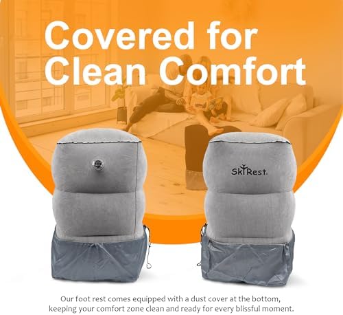 Skyrest Inflatable Foot Rest Travel Pillow - Grey 1