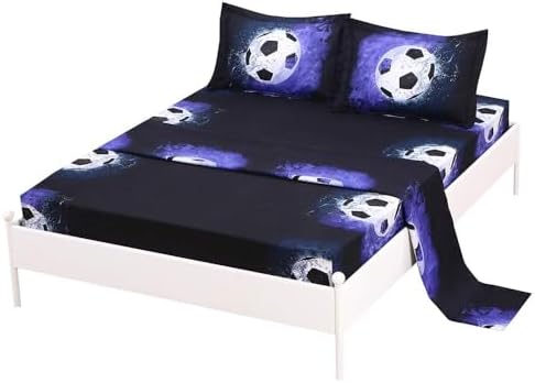 SDIII 4PCS Soccer Sheets Set Twin
