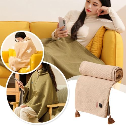 USB Heated Blanket with 3 Levels Portable Heated Shawl Wrap
