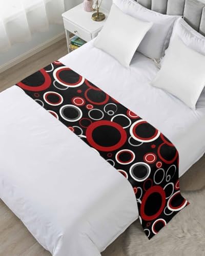Sabolny Red Black Bed Runner Scarf Full Queen