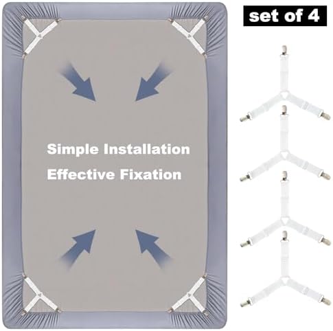 LINTINLOO Sheet Holders 4 Pack White Adjustable 1