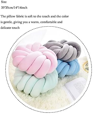 Youjiayi Velvet Knot Pillow Ivory 14x14 Inches