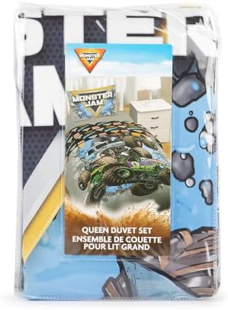 Jay Franco Duvet Cover Set Monster Jam Kids Bedding 3 Piece Grey