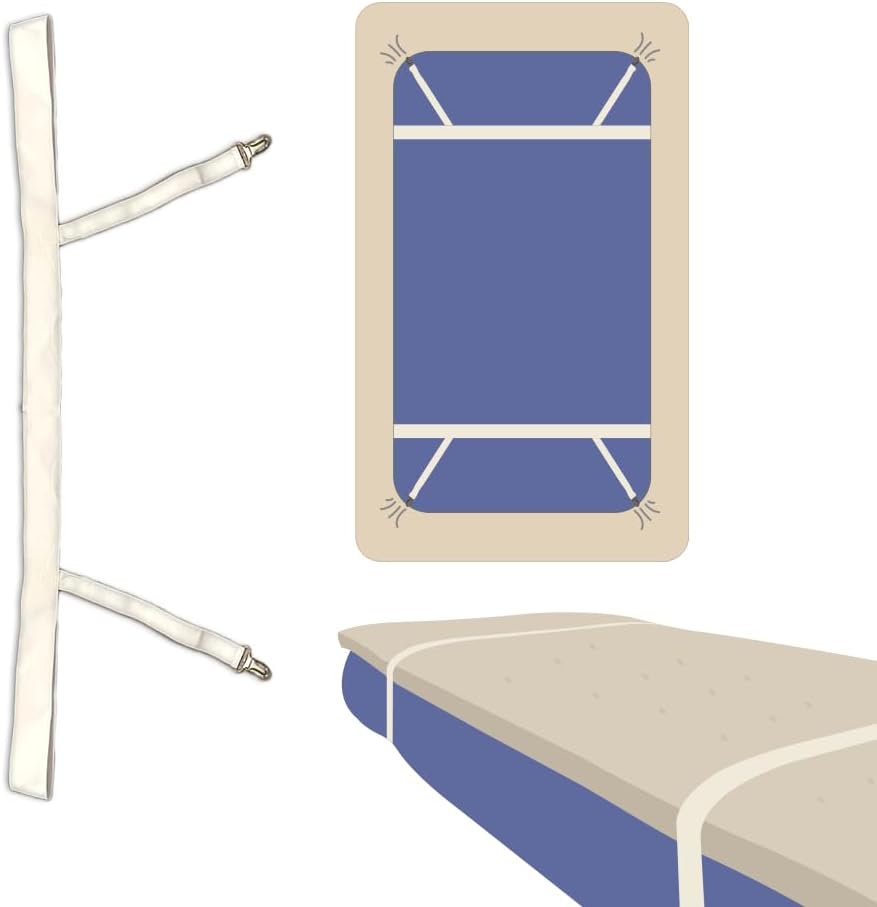 Bedly Straps with Clips - Mattress Topper Sheet Fastener