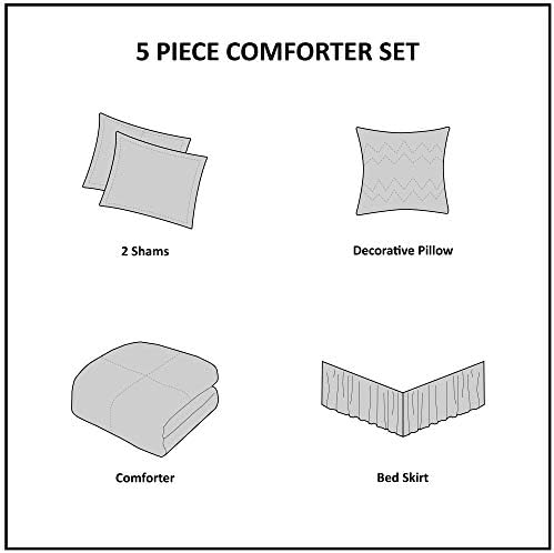 Madison Park Celeste Comforter Set White 5 Piece King