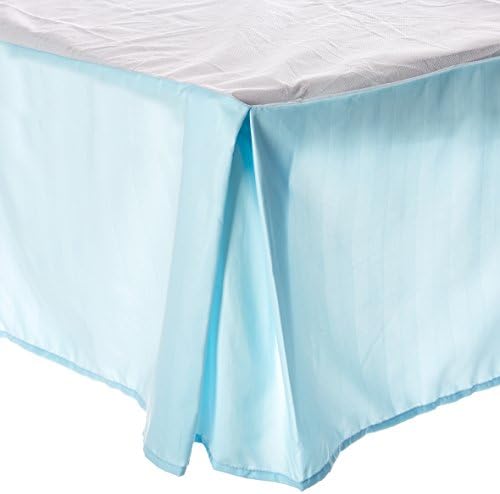 Elegant Comfort Luxury 1500 TC Stripe Bed Skirt - Aqua Blue 14inch Drop