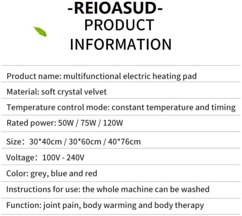 REIOASUD Heating Blanket with Timer Control