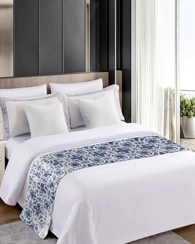 Ldtrchee Navy Blue Bed Runner for Queen Size Bed