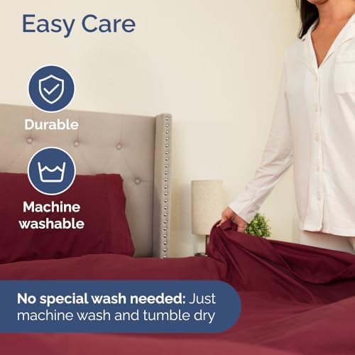 CGK Unlimited Wrap Around Dust Ruffle Bed Skirt Set - Burgundy