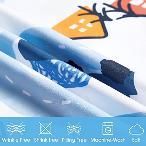 BYSURE Twin Sheets Set Kids Car Trace Blue 3 Pieces
