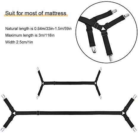 2Pcs Adjustable Sheet Straps for All Bed Sheets and Mattress Covers