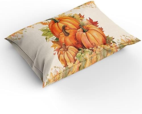 Boanket Orange Pumkins 3-Piece Fall Duvet Set Queen Size