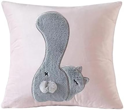 Cute Fluffy Rabbit Throw Pillow Comfortable Square 177in Pink