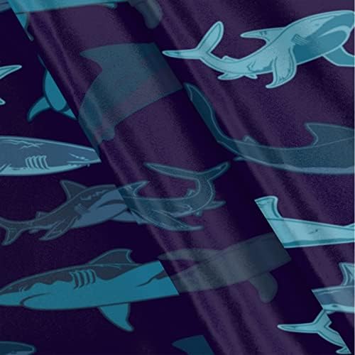 YoCosy Silk Satin Pillowcase with Zipper Navy Ocean Shark Print 1