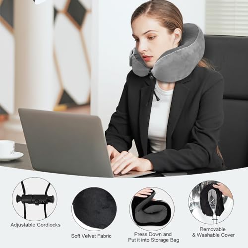 Ateupom Travel Pillow with Bluetooth Headphones