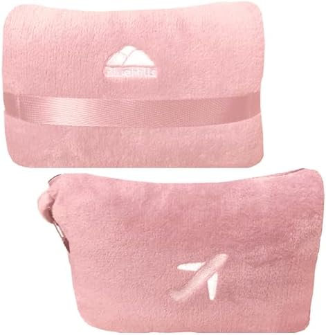 BlueHills Premium Soft Travel Blanket Pillow Dusty Rose Pink M02