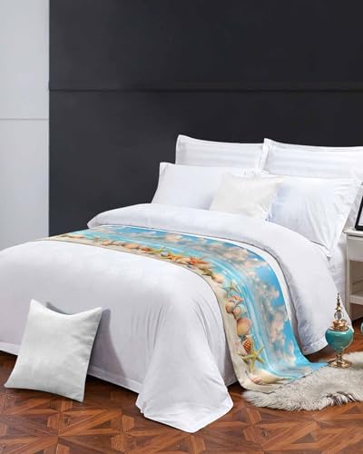 Sabolny Summer Beach Bed Runner Scarf Twin Size 71x20