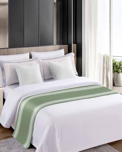 DecorLovee Dark Sage Green Bed Runner Queen Size