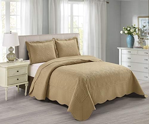 Better Home Style 3 Piece Luxury Quilt Coverlet Bedspread Set