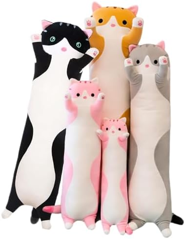 Somao Long Cat Plush Pillow - 90cm Pink Throw Pillow for Kids
