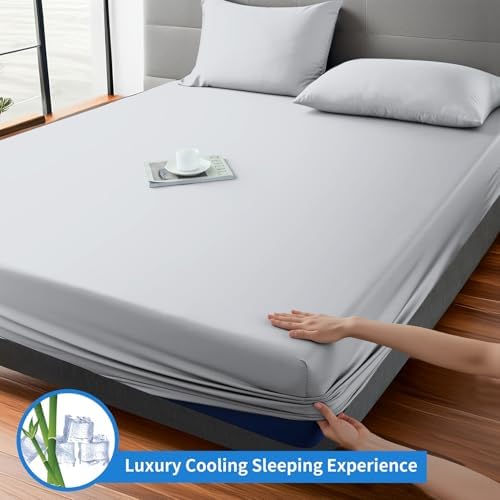 ShunjieHome Bamboo Viscose Fitted Sheet Cal King