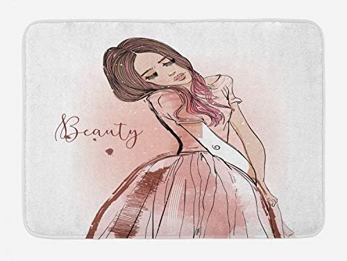 Ambesonne Beauty Bath Mat - Dreamy Girl Plush Decor