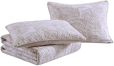 Tommy Bahama Queen Quilt Set with Shams - Palmday Beige