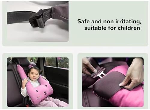 Kids Travel Pillow with Headrest and Shoulder Support Roseate