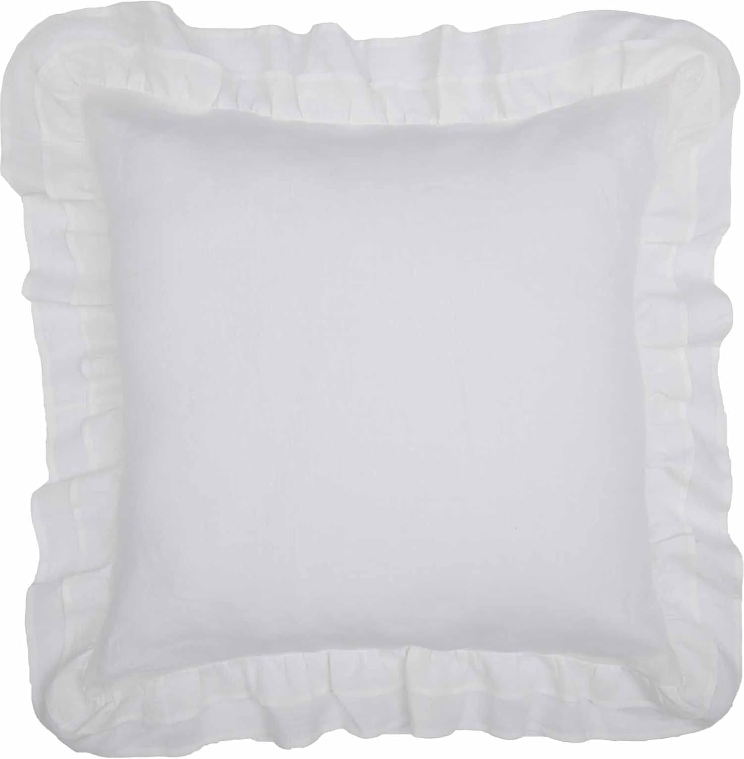 Piper Classics Linen Euro Pillow Cover with 4 Ruffle