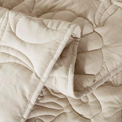 WDCOZY Coastal Beach Beige Twin Quilt Set