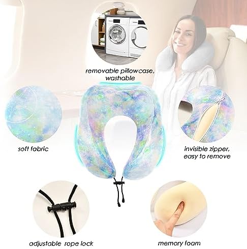 JIPONI Travel Pillow with Snap Strap and Memory Foam