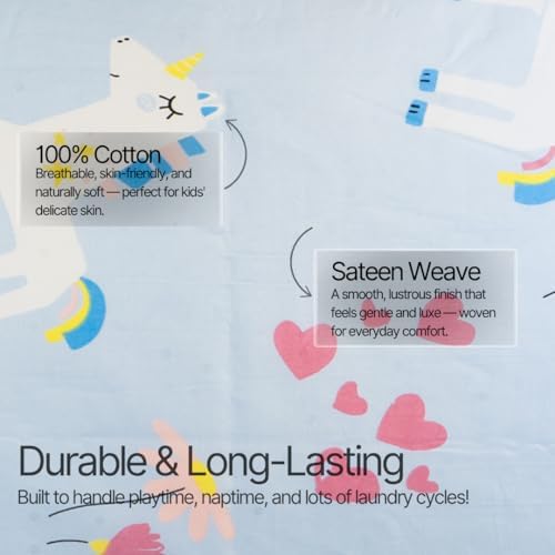 Salt Earth Kids Bedsheet Set Unicorn 3 Piece
