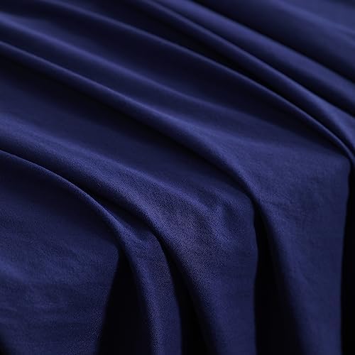 NTBAY Twin Comforter Set with Sheets Navy Blue 1