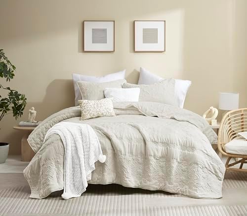 B2EVER Boho Light Beige Quilt Set Queen Size with Pillow Shams