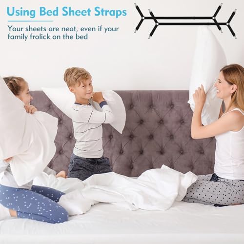 Tantanle Heavy Duty Sheet Clips - Secure Adjustable 2-Pack Black