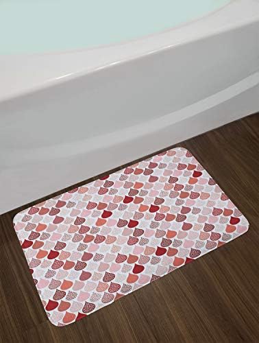 Ambesonne Geometric Bath Mat - Ruby Rose