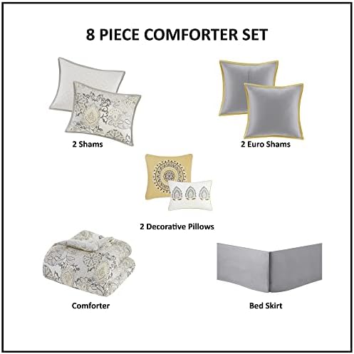 Madison Park Reversible Cotton Comforter Set 8 Piece Queen
