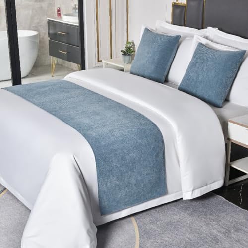 HLASMSPE Hotel Bed Runner Light Blue 50x210cm
