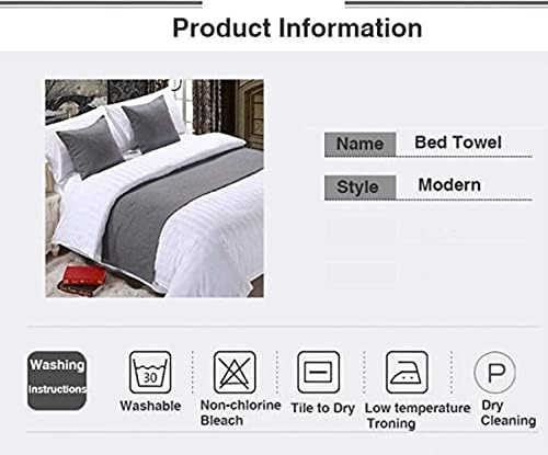 Tophacker Sky Blue Bed Runner Scarf Cotton Linen